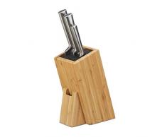 Relaxdays 10022159 Bloc Ã Couteaux, Bambou, Nature, 17 x 11 x 25 cm