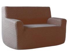 Comptoir du Linge Protège Canapé Bi-Extensible Polo 2 places Marron