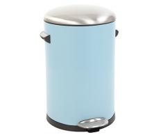 EKO Belle Deluxe Poubelle à Pédale Métal Bleu 31,9 x 28,3 x 41,2 cm 12 litres