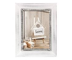Zep SY1257 Cadre Photo Bois 13x18 cm Athis, Blanc/Gris, 24 x 19 x 2 cm