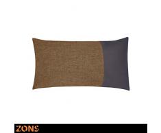 ZONS Malton Coussin 30x50cm (6 Couleurs) + Rembourrage 450g (Marron)