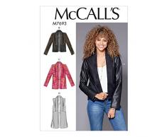 McCalls Patterns 7693 OS Patrons de vestes et gilets pour femme, tailles 34 Ã 50, mouchoirs, multicolore, 17 x 0,5 x 0,07 cm