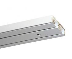 GARDINIA Rail pour rideaux GE2 avec montage sur châssis, 2 Rails, Plastique, 180 cm, Blanc