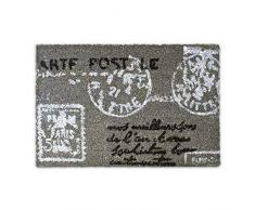 Relaxdays Paillasson Tapis dentrÃ©e en fibre de coco motif carte postale lettre 40 x 60 cm tapis de plancher tapis daccueil sol dessous antidÃ©rapant PVC caoutchouc essuie-pieds natte, anthracite