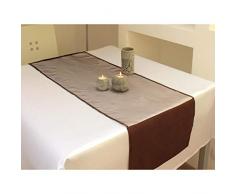 Soleil dOcre 800393 Happiness Chemin de Table Polyester Chocolat/Marron 40 x 140 cm