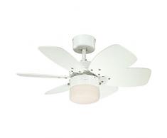 Westinghouse 7242440 Flora Royale Ventilateur de plafond E27 Acier blanc