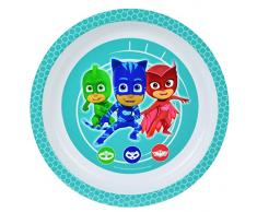 FUN HOUSE 005561 PYJAMASQUES Assiette Micro-ondable pour Enfant, PolypropylÃ¨ne, Vert, 22 x 22 x 1 cm