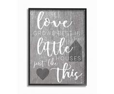 La Collection Stupell Home DÃ©cor Amour Se DÃ©veloppe Mieux dans Peu de Maisons tendue sur Toile DÃ©coration Murale, Multicolore, 40.64 x 3.81 x 50.8 cm