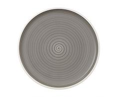 Villeroy & Boch Manufacture Gris, handbemaltes vaisselle en haute qualité premium Gris 32 cm Assiette à Pizza, Porcelaine, Blanc, 32 x 32 x 3 cm