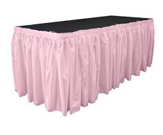 La Mariée Jupe de Table en Lin avec 10 l-Clips, Satin, Rose Clair, 17 cm x 29 , Lot de 11