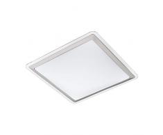 Eglo Plafonnier LED Competa 1, 1 ampoule, matériau : acier et plastique, couleur : argenté, blanc Plafonnier 43 x 43 cm Blanc