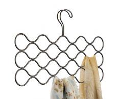iDesign Classico cintre foulard avec 23 boucles, rangement suspendu en mÃ©tal pour Ã©charpes, cravates, ceintures, pashminas, etc., couleur bronze