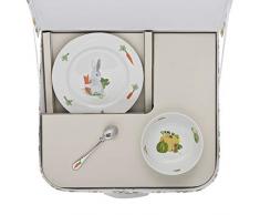 DEGRENNE 231760 Les Amis du Potager Valisette avec coupelle + assiette Ã dessert + cuillÃ¨re Ã cafÃ©, Multicolor