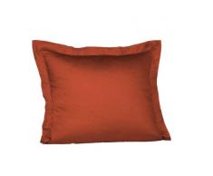 Fleuresse Colours 9100â4580 taie doreiller 40 x 80 cm en Satin de Coton mako, 100% Couleur Bordeaux Coton avec Fermeture éclair -, Satin mako, Terracotta, 35x40