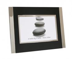 Deknudt Frames S58MD2 Cadre Photo Métal Noir + Filet Argenté Brillant 13 x 18 cm