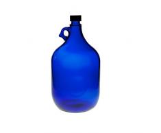 Viva haushaltswaren bouteille en verre xXL bleu 5 l + bouchon vissÃ© noir