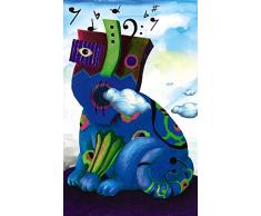Poster vertical XL dÃ©co CHAT BLEU 150 x 240 cm | Trompe lÅil DÃ©co murale QualitÃ© HD Scenolia