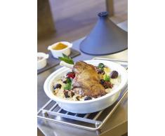 REVOL 642368 Coffret Tajine avec Couvercle Porcelaine Blanc Kilimandjaro Satine 21,5 cm
