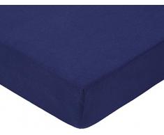 Biberna Drap housse en jersey stretch 100% coton, trÃ¨s doux et extensible, pour un lit simple de 90 x 190 cm Ã 100 x 200 cm, coloris bleu marine, 77155/290/040