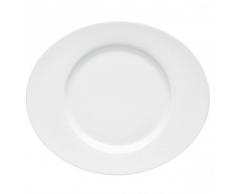 DEGRENNE - Boreal Blanc Lot de 6 assiettes plate ovale porcelaine 31x26,5 cm