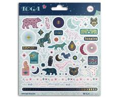 Toga Stickers Ãtoiles, Bleu, Rose, Or, taille unique