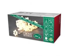 Konstsmide 4090-103 Guirlande Déco Ãtoiles Claires + 24 LED Blanc Chaud + Câble Transparent 24 V