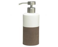 Sealskin Distributeur de Savon Doppio Porcelaine Accessoire de Salle de Bains, Porcelaine, Marron, 6.7 x 8.5 x 18 cm