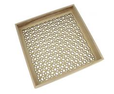 Artemio 14002362 Plateau AjourÃ© Ã DÃ©corer, Bois, Beige, 30 x 30 x 5 cm