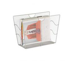 Relaxdays Porte-revues en maille métal porte-journaux trieur en maille tressée HxlxP: 27 x 39 x 17 cm, argent