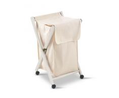 Arredamenti Italia AR_IT- 605 BANNY Panier à linge Hêtre Massif couleur Cerise 50 x 78 x 44 cm