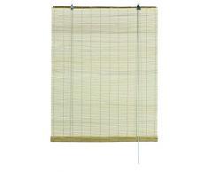 GARDINIA Store à rouleau en bambou naturel, Installation au plafond ou au mur, Perméable à la lumière, Non-transparent, Toutes les pièces dinstallation incluses, 60 x 160 cm (lxL)