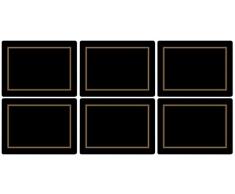 Pimpernel Lot de 6Â Sets de Table avec Dos en liÃ¨ge Classique, en MDF, Noir/Multicolore 30,5Â x 23Â cm