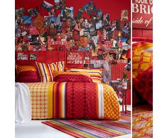 Essix - Drap Plat Destination Satin de coton Multicolore 240 x 300 cm