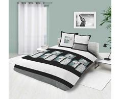 Soleil docre PÃ©tale Parure de Couette, Coton, Blanc, 240x220 cm