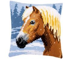 Kit Coussin au Point de Croix Cheval Sous La Neige