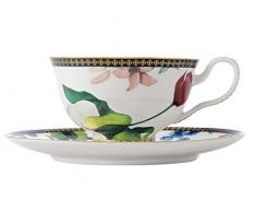 Maxwell Williams HV0052 Tasses Ã expresso et soucoupes Motif Contessa, Porcelaine, blanc, 2 piÃ¨ces