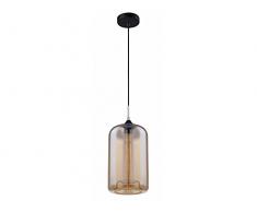 Luminaire Soho, suspension verre fumÃ©, 40 W, orange, Ã¸ 28 x H 18 cm