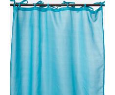 Thedecofactory 115017 Voilage, Polyester, Bleu, 105 x 250 x 3 cm