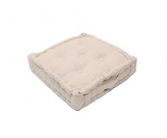 Soleil docre Dessus de Chaise tapissier en Coton Panama Beige, Ecru, 40 x 40 x 8 cm