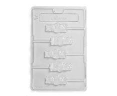 Cacao Lot de 5Â Ours en Peluche Lolly Moule Ã Chocolat 5Â cavitÃ©, PVC, 17Â x 26Â x 2.1Â cm