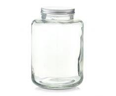 Zeller Bocal en Verre avec Couvercle en métal, Verre/métal, Transparent, 7000 ML