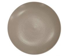 DEGRENNE - Modulo Nature Terre dOmbre Lot de 6 assiettes dessert ronde 21 cm