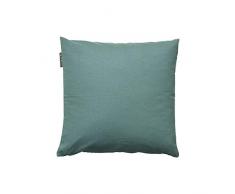 LINUM Annabell Housse de Coussin, Coton, Gris FoncÃ©/Turquoise, 40 x 40 cm