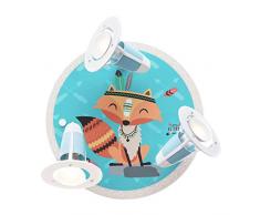 Elobra Little Indians Fuchs Filip Applique murale et plafonnier en bois pour enfant Beige 40 W