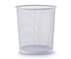 Zeller 17716 Corbeille à papier en grille métallique, blanc, 26 x 28 cm