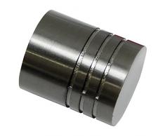 GARDINIA Embouts pour tringle Ã rideau, 2 embouts cylindre, SÃ©rie Chicago, MÃ©tal, Couleur: Titanium, DiamÃ¨tre: 20 mm