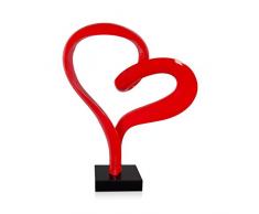 Arte Dal Mondo D3946PR Petit cÅur Statue Sculpture Moderne en rÃ©sine, Multicolore, 39 x 12 x 46 cm