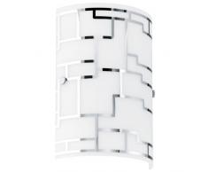 Eglo 92564 Applique murale, Verre, E14, Argent, Blanc