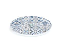 Easy Life 441CADB COFFRET PLATEAU TOURNANT 32CM EN VERRE CASA DECOR BLUE, Multicouleur