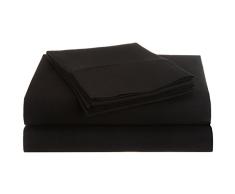Superior 1500Â Series Massif Poche Profonde Super Doux et rÃ©sistant Ã Rides, Parure de lit 100% Microfibre, Noir brossÃ©, Queen, Set de 4